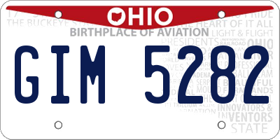 OH license plate GIM5282