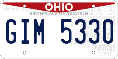 OH license plate GIM5330