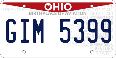 OH license plate GIM5399