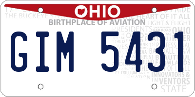 OH license plate GIM5431