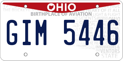 OH license plate GIM5446
