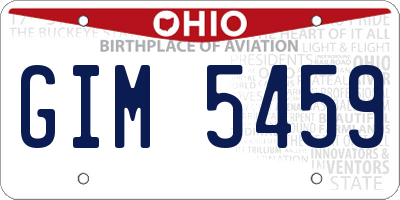 OH license plate GIM5459