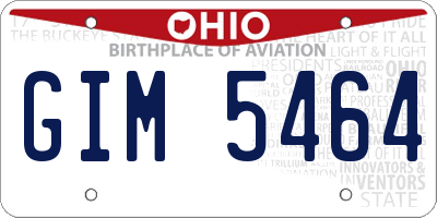 OH license plate GIM5464