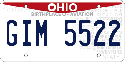 OH license plate GIM5522