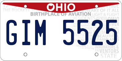 OH license plate GIM5525