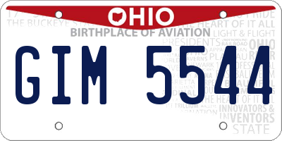OH license plate GIM5544