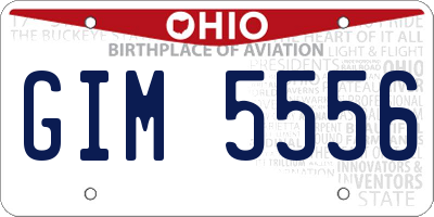 OH license plate GIM5556
