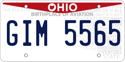 OH license plate GIM5565