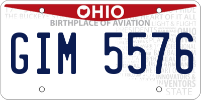 OH license plate GIM5576