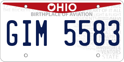 OH license plate GIM5583