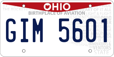OH license plate GIM5601
