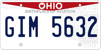 OH license plate GIM5632