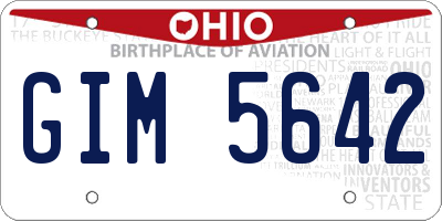 OH license plate GIM5642