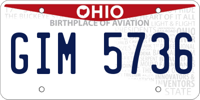 OH license plate GIM5736