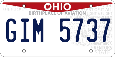 OH license plate GIM5737
