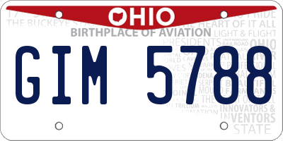 OH license plate GIM5788