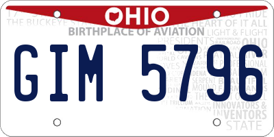 OH license plate GIM5796