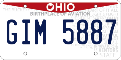 OH license plate GIM5887