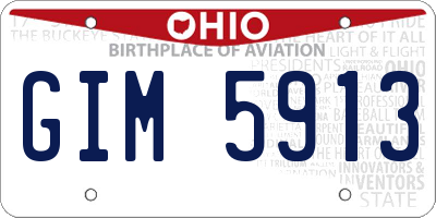 OH license plate GIM5913