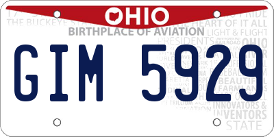 OH license plate GIM5929