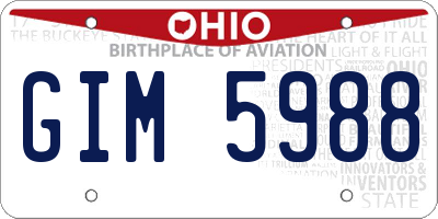 OH license plate GIM5988
