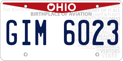OH license plate GIM6023