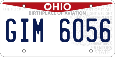 OH license plate GIM6056