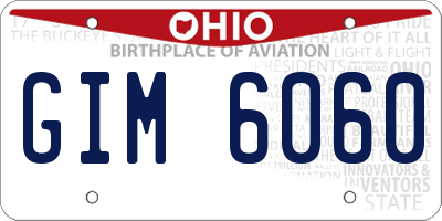 OH license plate GIM6060