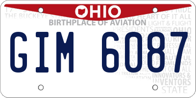 OH license plate GIM6087