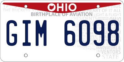 OH license plate GIM6098