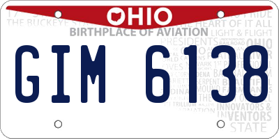 OH license plate GIM6138