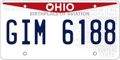 OH license plate GIM6188