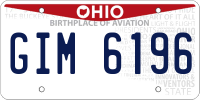 OH license plate GIM6196