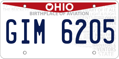 OH license plate GIM6205