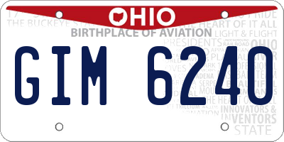 OH license plate GIM6240