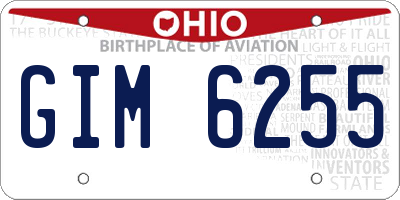 OH license plate GIM6255