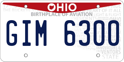 OH license plate GIM6300