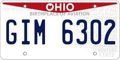OH license plate GIM6302