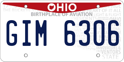 OH license plate GIM6306