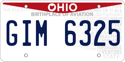 OH license plate GIM6325