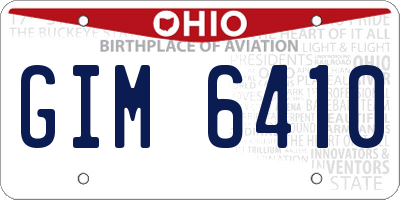 OH license plate GIM6410