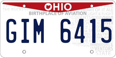 OH license plate GIM6415