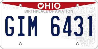 OH license plate GIM6431