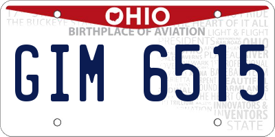 OH license plate GIM6515