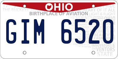 OH license plate GIM6520