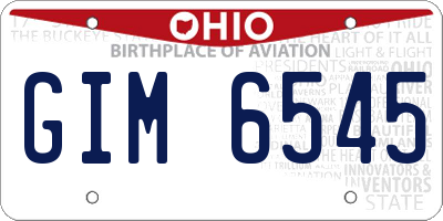 OH license plate GIM6545