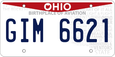 OH license plate GIM6621
