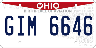 OH license plate GIM6646