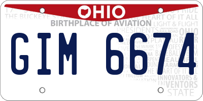 OH license plate GIM6674