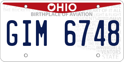 OH license plate GIM6748